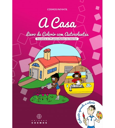 N.º 9 - A Casa - Livro de colorir com autocolantes